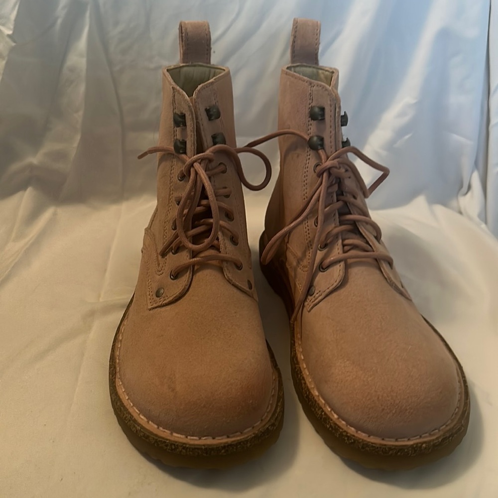 Birkenstock Bryson Suede Leather Soft Pink Combat Boots